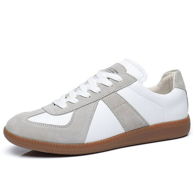 Zapatillas de cuero para caminar y correr para mujer/hombre con cordones, ligeras y casuales