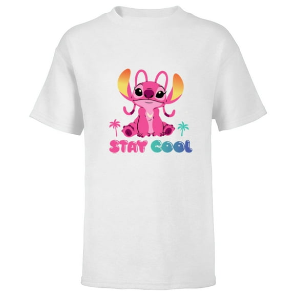 Disney Angel Stay Cool Bubble Letters - Short Sleeve T-Shirt for Kids - Customized-White