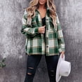 thumbnail image 4 of Coatc para Mujer Chaqueta de Camisa a Cuadros de Franela para Mujer Camisas con Bolsillos en el Pecho Y Botones de Manga Larga Abrigos Chaqueta ANGGREK Otros, 4 of 5