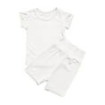 thumbnail image 2 of Odeerbi 6M-7Y Conjunto de Pijama de Verano Para Niños Y Niñas de Punto Elástico Con Camiseta de Manga Corta Y Pantalón Corto de Cintura Alta Conjunto de Pijama de Dos Piezas, 2 of 5