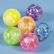 Fun Express Neon Swirled Bouncing Toy Balls, Multicolor, (48 Count)