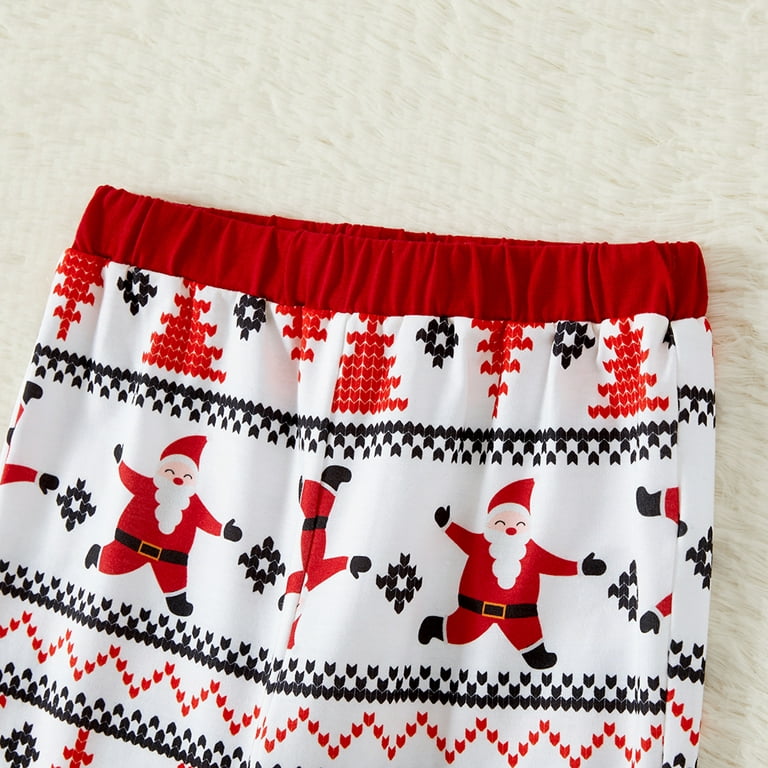 PatPat Family Matching Christmas Pajamas Set,2Piece Santa Print Long Sleeve  Nightshirt with Sleep Pants Holiday Jammies Sleepwear Loungewear Flame  Resistant 