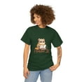 thumbnail image 3 of Hamster Lit Unisex Heavy Cotton Tee Cute Animal Lover Bookworm Teeshirt, 3 of 12