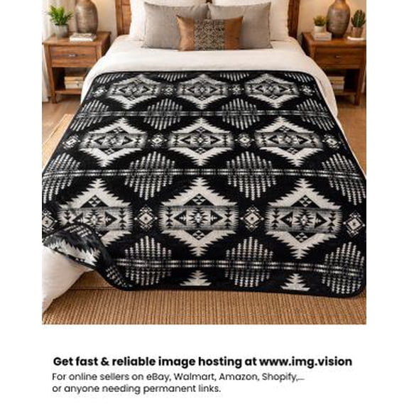 Full Size 2ply Flannel Blanket60x80 inch,White River Black x Grey