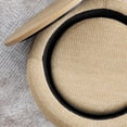 thumbnail image 5 of 2-Pieces Circular Storage Ottoman, Multifunctional Woven Rattan Ottoman Style with Wooden Lid,  for Living Rooms, Study Room, Bedroom, Natural, 5 of 9