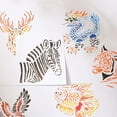 thumbnail image 4 of 6 Pcs Series Stencils for Painting Hollow Out Zoos Theme Stencils Scrapbook Journal Stencils Drawing Stencils, 4 of 8