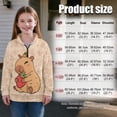 thumbnail image 7 of Uorisanigo Girls Half Zip Cropped Pullover Sweatshirt Oversized Strawberry Capybara Long Sleeve Lapel Zipper Sweatshirts Drop Shoulder Pullover Top Jackets Athletic Outerwear, 7 of 7