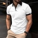 thumbnail image 3 of Camisa de manga corta con solapa y botones para hombre - Camisa deportiva de color liso S-XXXL, 3 of 8