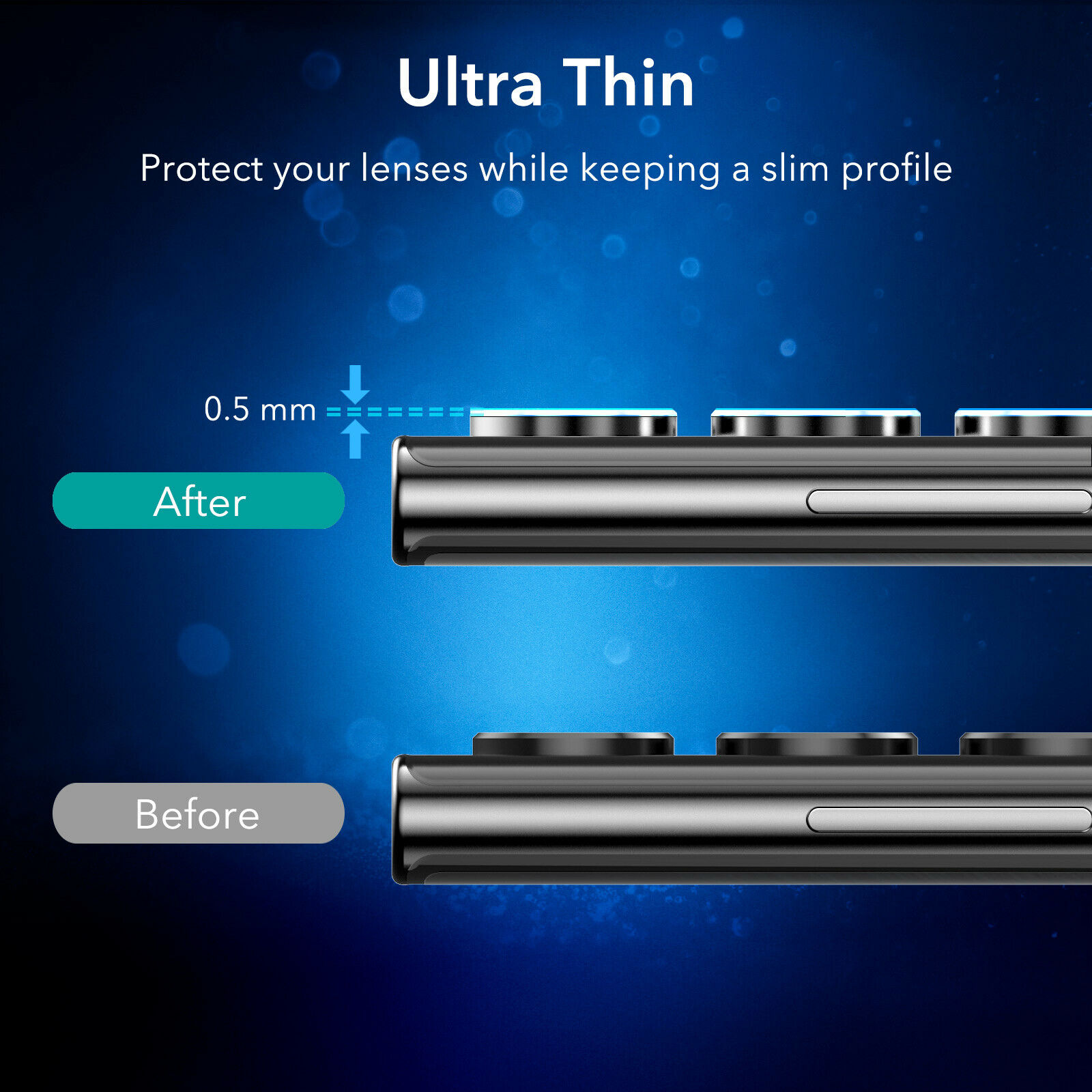 ESR Camera Lens Protector Compatible with Samsung Galaxy S22 Ultra 6.8 Inch (2022) [1 SET = 5 Lens Protector ] [Scratch-Resistant Tempered Glass] [Ultra-Thin], Black