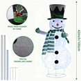 thumbnail image 3 of Snowman 3D Christmas Collapsible Decorations，Lighted Outdoor Xmas Large Snowman Garden Décor，Pre-Lit for Indoor/Outside Yard Holiday Decoration (red), 3 of 6