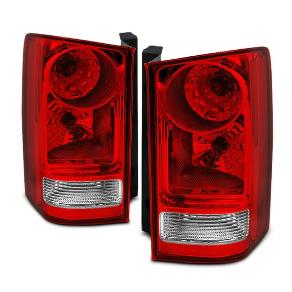 AKKON - For Honda Pilot Red Clear Rear Tail Lights Brake Tail Lamps Driver and Passenger Side Replacement Pair