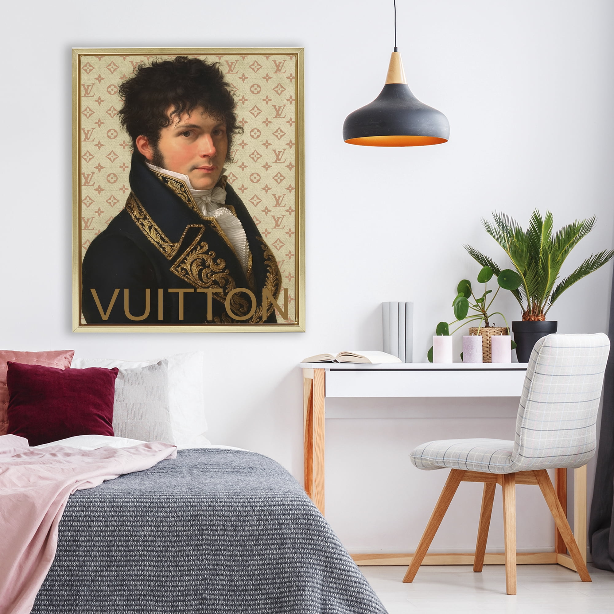 Stupell Industries Glam Gentleman In Spring Gold Framed Floater Canvas Wall Art, design by Grotto Studios