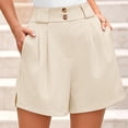thumbnail image 2 of Seductiva Women's Casual Shorts Womens Waist Summer High Shorts Cotton Waist Casual Women Shorts Elastic and Solid Women's Shorts Womens Workout Shorts, 2 of 5