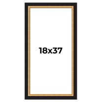 18x37 Frame Gold Real Wood Picture Frame Width 2.25 Inches | Interior Frame Depth 0.5 Inches |