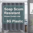 thumbnail image 1 of AmazerBath Cortina de ducha de plástico de 84 pulgadas de largo, 72 x 84, cortina de ducha extra larga con peso transparente, cortinas de baño altas de PEVA resistentes con 3 piedras grandes transpare, 1 of 4