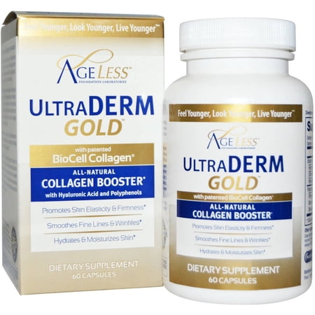 AgeLess Foundation Laboratories Naturade Ultraderm Gold Collagen Booster Nutritional Supplement, 60 CT