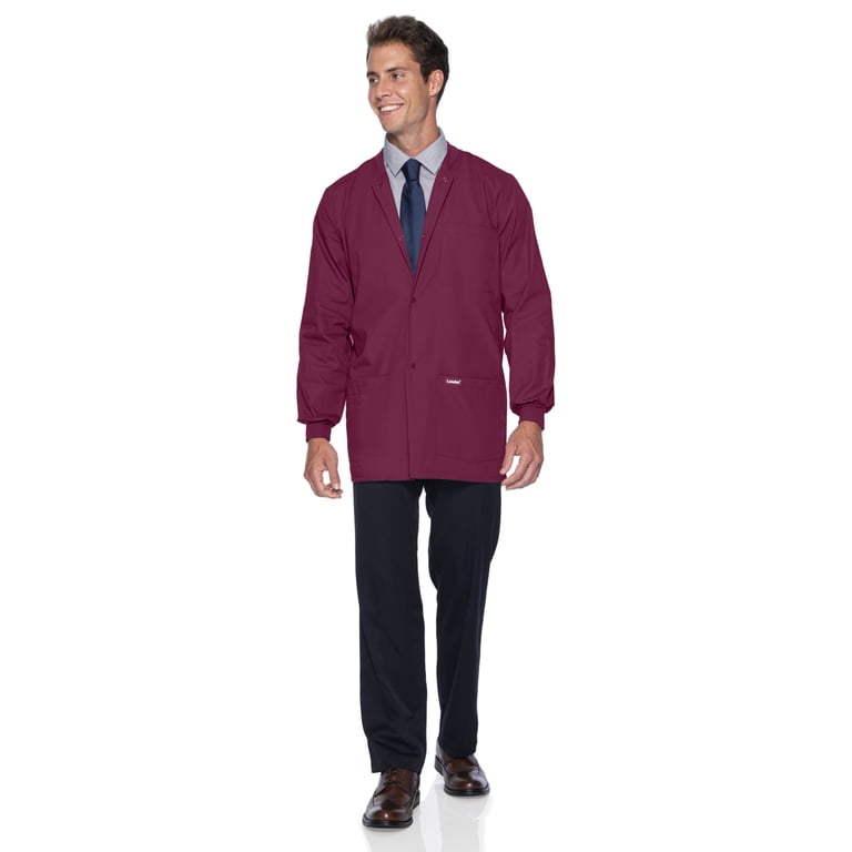 Landau Essentials Men's Relaxed Fit 5-Pocket Snap-Front Scrub