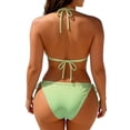 thumbnail image 5 of Swimsuit Bikini, 2 Piece Swimsuit for Women, Full Coverage Bikini, Two Piece Triangle Bikini Sets for Women String Bathing Suit Halter Top With Side Tie Bikini Bottom, Yellow XL, 5 of 5