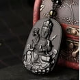 thumbnail image 4 of HOOUN Crystal Natural Black Obsidian Guanyin Kwan-Yin Necklace Pendant Bead Chain, 4 of 7