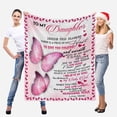 thumbnail image 2 of LHSHID Custom Lover Name Message Text Blanket to My Daughter from Mom and Dad I Believe in You Hugging You Butterfly Personalized Bed Blanket, 2 of 5