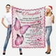 thumbnail image 2 of LHSHID Custom Lover Name Message Text Blanket to My Daughter from Mom and Dad I Believe in You Hugging You Butterfly Personalized Bed Blanket, 2 of 5