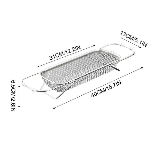 Birdeem Stainless Steel Sink Basket Retractable Vegetable Washing Basin Storage Rack Kitchen Sink Rack Dishwasher Rack