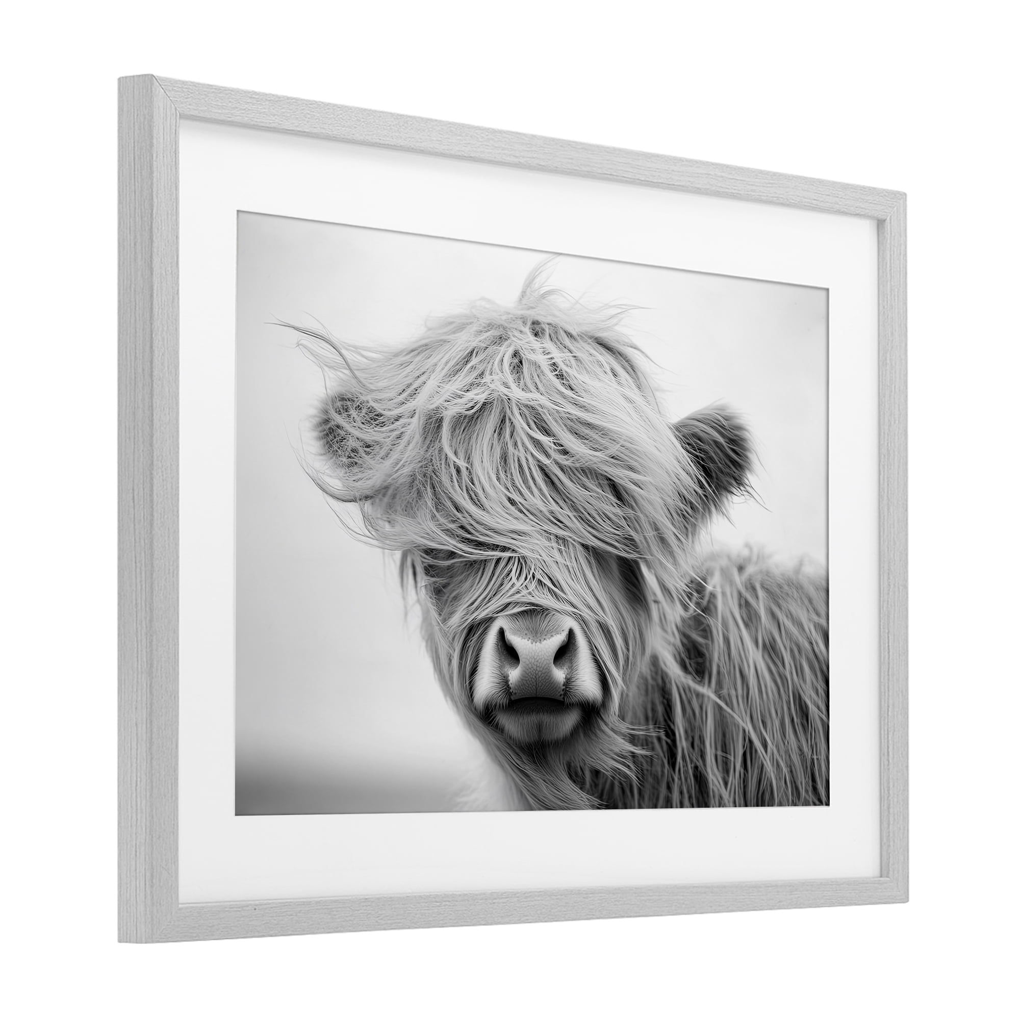 Stupell Industries Easy Breezy Cattle Gray Framed Print Under Glass, design by Tina LeCour
