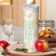 thumbnail image 2 of Pioneer Flower Floral Print Pattern 20oz Skinny Tumbler with Straw & Lid, Double Wall Vacuum Insulated Cup, Leak-Proof, Cup Holder Friendly, Hot 6H Cold 12H, 2 of 6