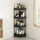 thumbnail image 1 of Xihbxyly Estante de Esquina para Baño, Organizador Desmontable de 4 Niveles, Ruedas, Drenaje Eficiente, Diseño Compacto, Solución de Almacenamiento para Baño, 85 X 36 Cm, Color Blanco y Negro., 1 of 6