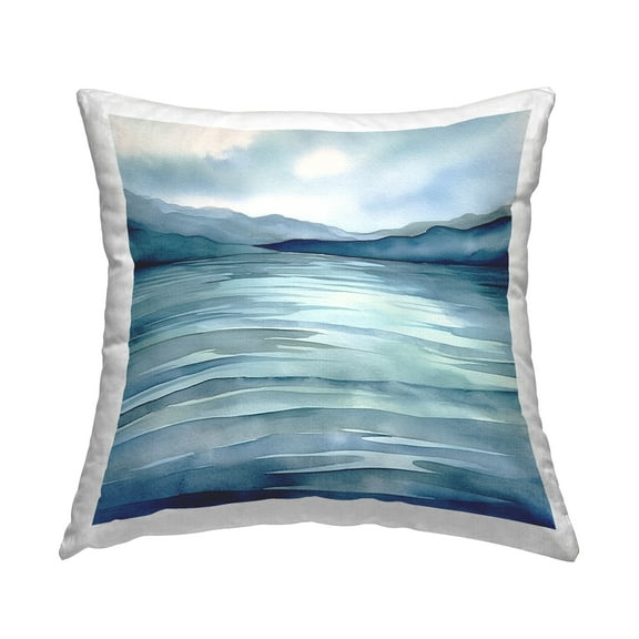 Stupell Industries Abstract Lake View Decorative Printed Throw Pillow, 18 x 18