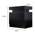 thumbnail image 2 of GZXS Black 2-Drawer Nightstand with Adjustable LED Lights, Modern Bedside Table with Large Storage for Bedroom & Sofa Side, 2 of 6