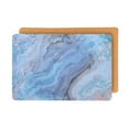 thumbnail image 3 of Dainty Home Marble Cork Foil Printed Marble Granite Designed Thick Cork Textured 12 x 18 Rectangle Placemat Set of 2 in Navy, 3 of 4