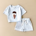 thumbnail image 2 of Splozh Ensemble 2 Pcs pour Tout-Petit Fille, Ensemble Fille à Manches Courtes avec Short, Confortable, Respirant, Stylé, Imprimé, Ensemble 2 Pcs Fille Bleu, 2-3 Ans, 2 of 6