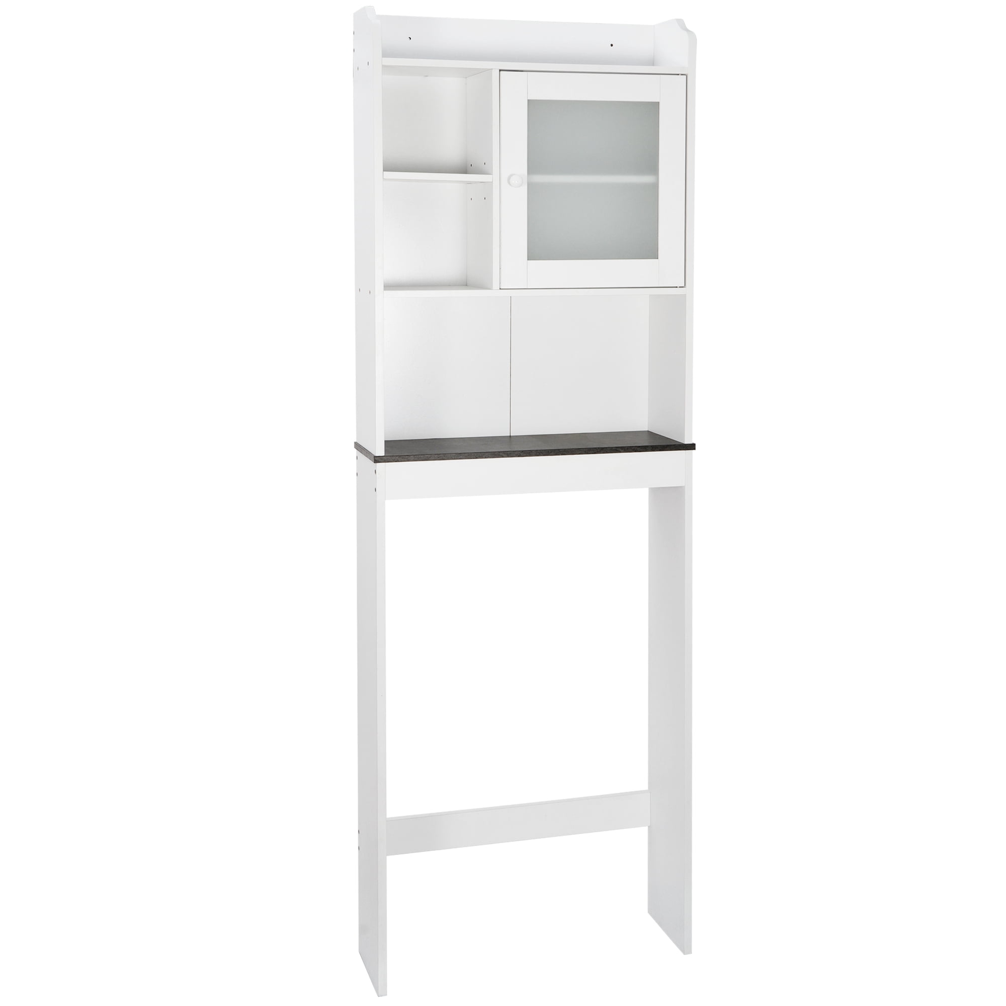 ZENY Over-The-Toilet 68.3"H Bathroom Storage Cabinet Wood Frame 3 Tiers, White