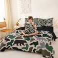 thumbnail image 4 of Manfei Woodland Wildlife 7 Pieces Full Size Bedding Sets,Rustic Camouflage Full Size Bed in a Bag,Brown Green,Black Reversible, 4 of 7