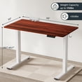 thumbnail image 4 of FLEXISPOT Home Office Electric Height Adjustable Standing Desk 48" x 30" Memory Programmable Presets Computer Desk (White Frame+ White Top), 4 of 11