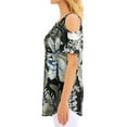 thumbnail image 5 of Hibeli Women Floral Paisley Print Summer T Shirts Cold Shoulder Tunic Top Blouse, 5 of 7