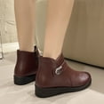 thumbnail image 4 of Bnwani Boots Women Winter Toe Zipper Flat Thick Ankle Fleece Warm Outdoor 0 Boot Brown Size 7.5, 4 of 6