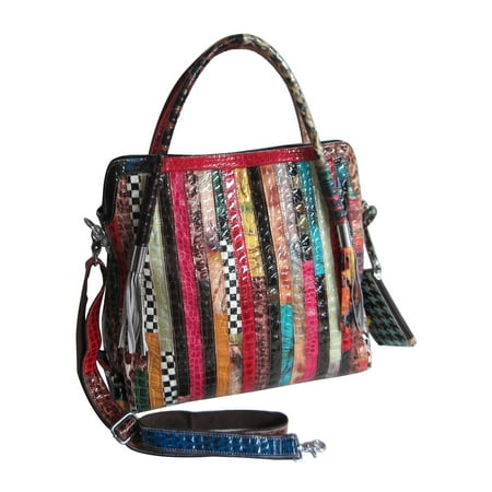 Amerileather Etta Animal Print Leather Tote Bag Amerileather Etta Animal Print Leather Tote Bag