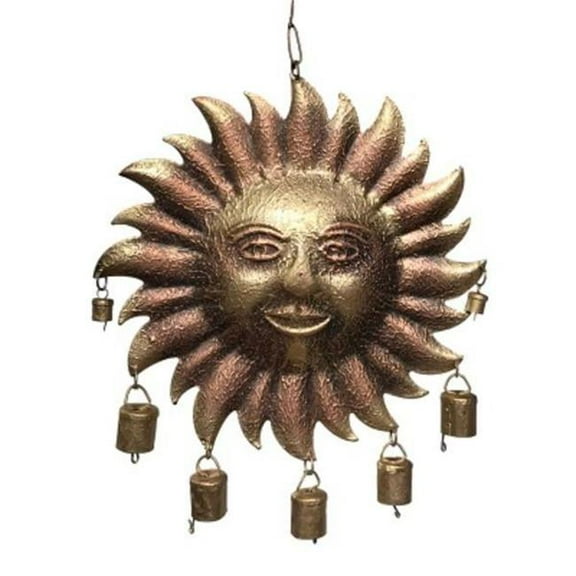 Metrotex Designs 62101 Good Morning Sunshine Bell Wind Chime, Burnished Goldtone