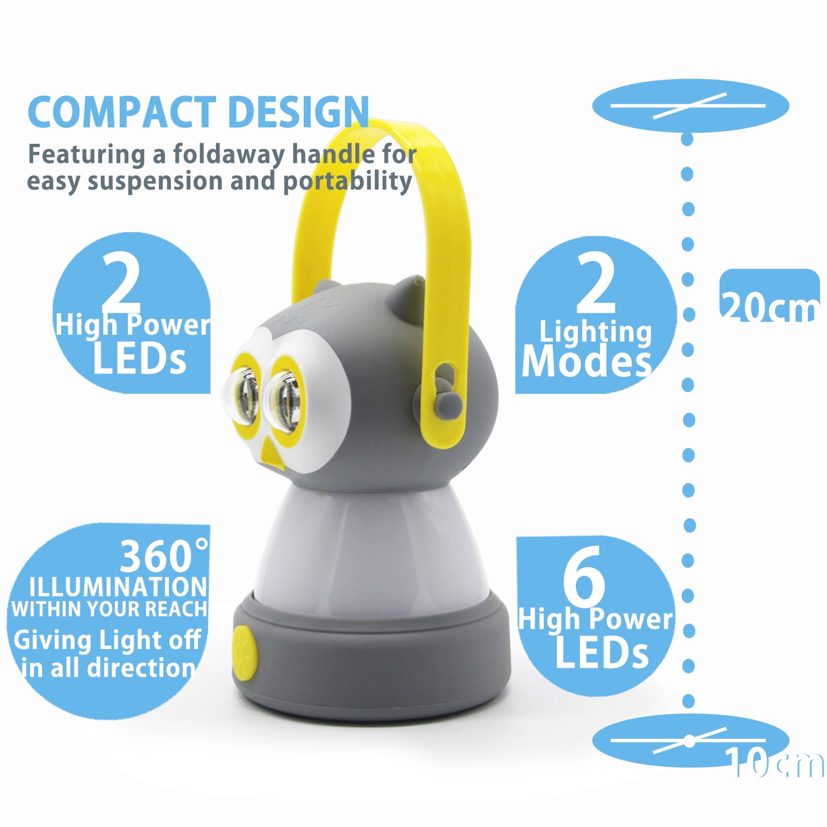 FANT.LUX Owl Themed Headlamp and Lantern Combo for Camping Outdoor Equipment Battery Powered Lightweight Tent Lamp