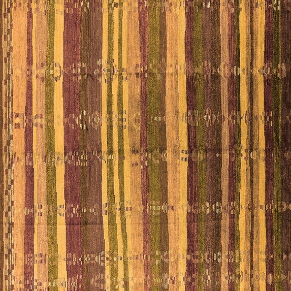 Ahgly Company Indoor Square Solid Orange Modern Area Rugs, 5' Square