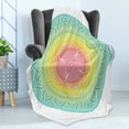 thumbnail image 4 of Mandala Soft Flannel Fleece Throw Blanket, Geometric Ornamental Circle Element Mediating Motif in Soft Blended Colors, Cozy Plush for Indoor and Outdoor Use, 50" x 60", Multicolor, by Ambesonne, 4 of 5