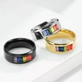 thumbnail image 3 of 8mm Rainbow Crystal Stainless Steel Band Womens Black Gold Silver Ring Size 5-12, 3 of 7