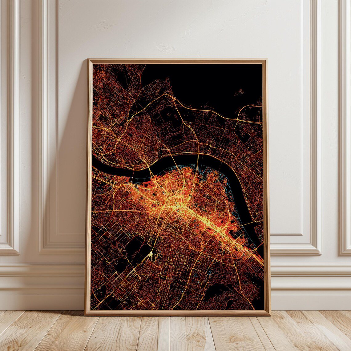 Istanbul City Map Poster, Neon Street Grid And Modern Urban Decor
