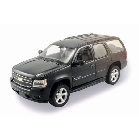 2008 Chevy Tahoe SUV, Black - Welly 22509W/BK - 1/24 Scale Diecast Model Toy