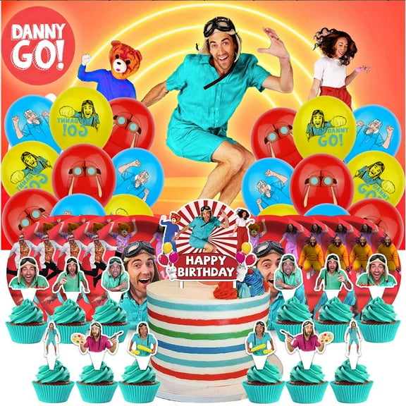 GoDanny Birthday Party Supplies Balloons Paper Plates Decoration Cake Topper Decor Tableware Banner Backdrop