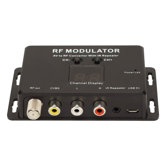 Modulateur RF, Large Gamme de Fréquences AV vers RF TV Modulateur avec Rallonge IR pour Décodeur pour DVD