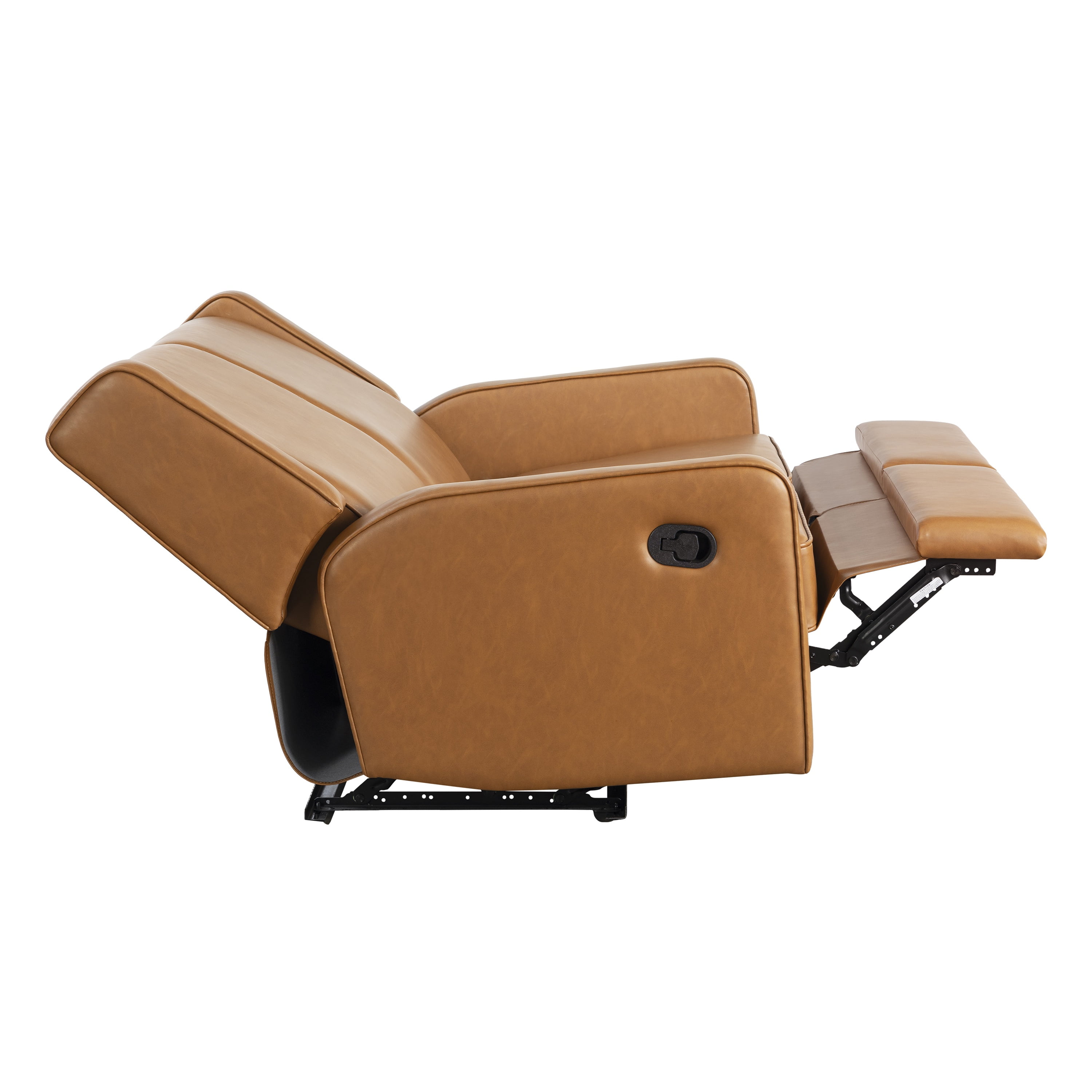 Relax A Lounger Einsley Reclining Loveseat in Caramel Faux Leather