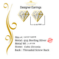 thumbnail image 3 of King of Bling's 0.24ct Cubic Zirconia 925 Yellow Silver Women's & Men's Hip Hop Stud Earrings, 3 of 10
